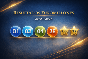 Resultados Euromillones 14 abril 2026 números ganadores 01 02 04 28 44 estrellas 05 12